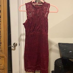 Red lace dress